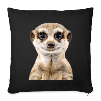 Meerkat - Sofa pillowcase 17,3'' x 17,3'' (45 x 45 cm) - black - Front