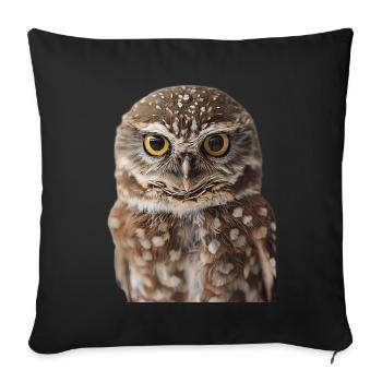 Hibou - Housse de coussin décorative 45 x 45 cm - noir - Devant