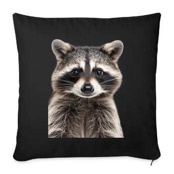 Raton laveur - Housse de coussin décorative 45 x 45 cm - noir - Devant