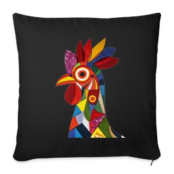 Chicken - Sofa pillowcase 17,3'' x 17,3'' (45 x 45 cm) - black - Front