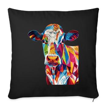 Cow - Sofa pillowcase 17,3'' x 17,3'' (45 x 45 cm) - black - Front
