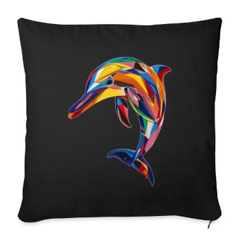 Dolphin - Sofa pillowcase 17,3'' x 17,3'' (45 x 45 cm) - black - Front