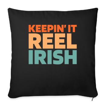 Irish Dance Irischer Tanz - Sofakissenbezug 45 x 45 cm - Schwarz - Vorne