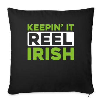 Irish Dance Irischer Tanz - Sofakissenbezug 45 x 45 cm - Schwarz - Vorne