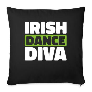 Irish Dance Irischer Tanz - Sofakissenbezug 45 x 45 cm - Schwarz - Vorne