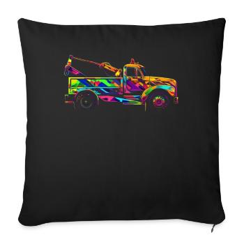 Towing Service Towing Service Driver Towing Service - Sofa pillowcase 17,3'' x 17,3'' (45 x 45 cm) - black - Front