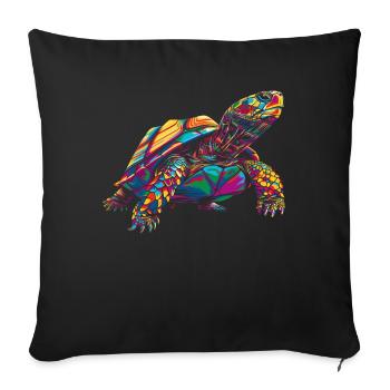Turtle Sea Turtle Popart - Sofa pillowcase 17,3'' x 17,3'' (45 x 45 cm) - black - Front
