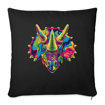 Triceratops Dinosaur Popart - Sofa pillowcase 17,3'' x 17,3'' (45 x 45 cm) - black - Front
