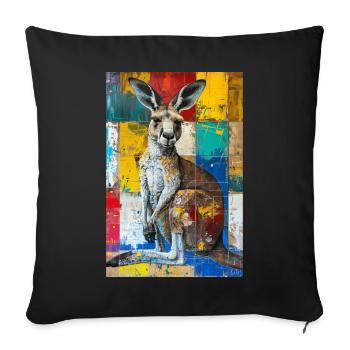 Känguru - Sofakissenbezug 45 x 45 cm - Schwarz - Vorne