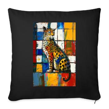 Leopard - Sofa pillowcase 17,3'' x 17,3'' (45 x 45 cm) - black - Front