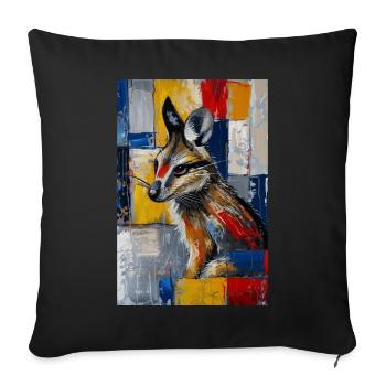 Blouson aviateur tranquillisant - Housse de coussin décorative 45 x 45 cm - noir - Devant