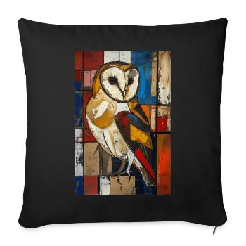 Eule - Sofakissenbezug 45 x 45 cm - Schwarz - Vorne