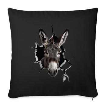 Esel - Sofakissenbezug 45 x 45 cm - Schwarz - Vorne