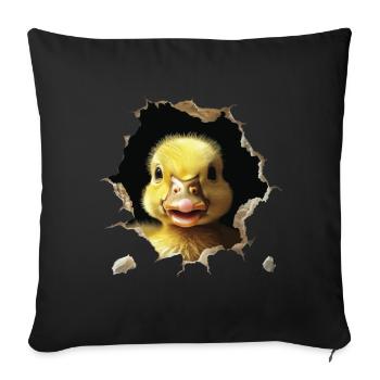 Canard - Housse de coussin décorative 45 x 45 cm - noir - Devant