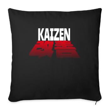Kaizen, Japonais, Japon, Motivation - Housse de coussin décorative 45 x 45 cm - noir - Devant