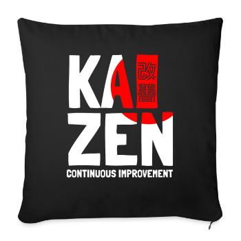 Kaizen Improvement Japanese Japan - Sofa pillowcase 17,3'' x 17,3'' (45 x 45 cm) - black - Front