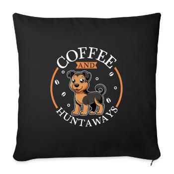 Coffee and Huntaway - Sofa pillowcase 17,3'' x 17,3'' (45 x 45 cm) - black - Front