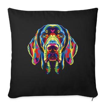Braque de Weimar Dog Popart - Housse de coussin décorative 45 x 45 cm - noir - Devant