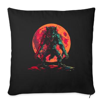 Werewolf Wolf Moon Popart - Sofa pillowcase 17,3'' x 17,3'' (45 x 45 cm) - black - Front