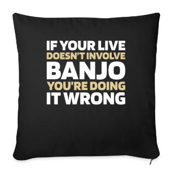 Banjo - Sofa pillowcase 17,3'' x 17,3'' (45 x 45 cm) - black - Front