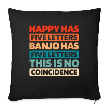 Banjo - Sofa pillowcase 17,3'' x 17,3'' (45 x 45 cm) - black - Front