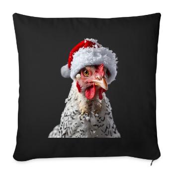 Chicken - Sofa pillowcase 17,3'' x 17,3'' (45 x 45 cm) - black - Front