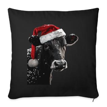 Cow - Sofa pillowcase 17,3'' x 17,3'' (45 x 45 cm) - black - Front