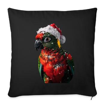 Perroquet - Housse de coussin décorative 45 x 45 cm - noir - Devant
