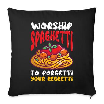 Fliegendes Spaghettimonster FSM - Sofakissenbezug 45 x 45 cm - Schwarz - Vorne