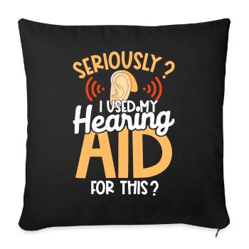 Sensibilisation à la fierté des sourds Langue des signes ASL - Housse de coussin décorative 45 x 45 cm - noir - Devant