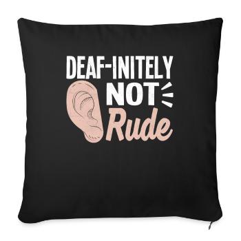 Deaf Pride ASL Gebärdensprache - Sofakissenbezug 45 x 45 cm - Schwarz - Vorne