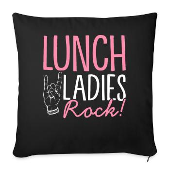 Cafeteria-Mitarbeiter Kinderfütterung Lunch Lady L - Sofakissenbezug 45 x 45 cm - Schwarz - Vorne