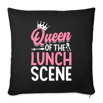 Cafeteria Worker Queen Queen of Lunch - Sofa pillowcase 17,3'' x 17,3'' (45 x 45 cm) - black - Front