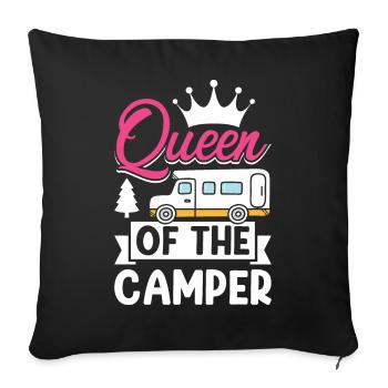 Camper Mom Funny Camping Queen of the Camper - Sofa pillowcase 17,3'' x 17,3'' (45 x 45 cm) - black - Front