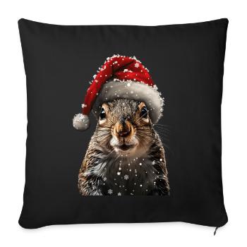 Squirrel - Sofa pillowcase 17,3'' x 17,3'' (45 x 45 cm) - black - Front