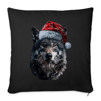 Wolf - Sofakissenbezug 45 x 45 cm - Schwarz - Vorne