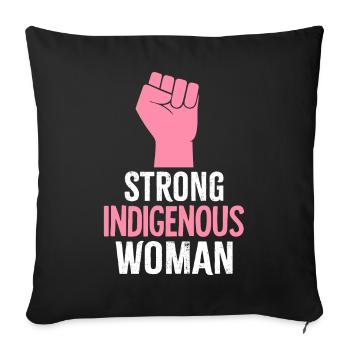 Native American Strong Indigenous Woman - Sofa pillowcase 17,3'' x 17,3'' (45 x 45 cm) - black - Front