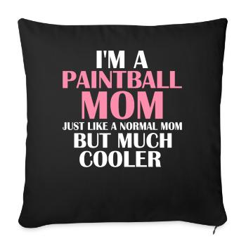 Maman de paintball mais joueuse de paintball beaucoup plus cool - Housse de coussin décorative 45 x 45 cm - noir - Devant
