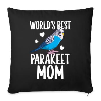 Meilleur Perruche Maman Perruche Perroquet Wel - Housse de coussin décorative 45 x 45 cm - noir - Devant