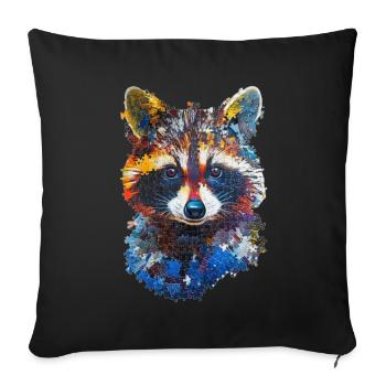 Raton laveur - Housse de coussin décorative 45 x 45 cm - noir - Devant