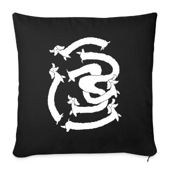 Wire-haired Dachshund Knot Dogs - Sofa pillowcase 17,3'' x 17,3'' (45 x 45 cm) - black - Front