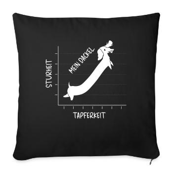 Wire-haired Dachshund Stubbornness Bravery Dogs - Sofa pillowcase 17,3'' x 17,3'' (45 x 45 cm) - black - Front
