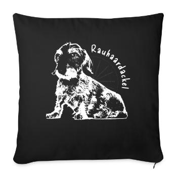 Wire-haired Dachshund Loyal Companion Dogs - Sofa pillowcase 17,3'' x 17,3'' (45 x 45 cm) - black - Front