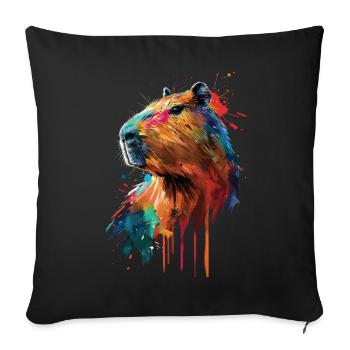 capybara - Sofa pillowcase 17,3'' x 17,3'' (45 x 45 cm) - black - Front
