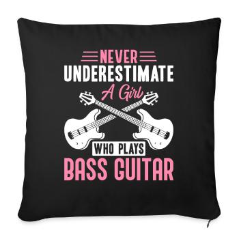 Bassist Guitarist Guitar Lover A Girl sp - Sofa pillowcase 17,3'' x 17,3'' (45 x 45 cm) - black - Front