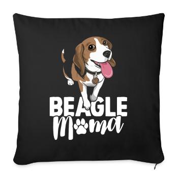 Beagle Mom Dog Beagle Lover - Sofa pillowcase 17,3'' x 17,3'' (45 x 45 cm) - black - Front