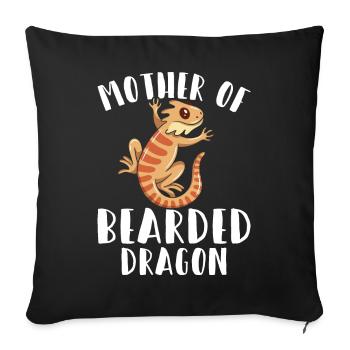 Mutter der Bartagame Eidechsenliebhaberin Mutter F - Sofakissenbezug 45 x 45 cm - Schwarz - Vorne