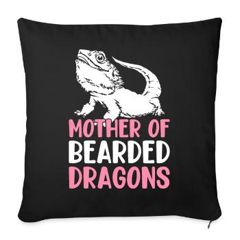 Mother of bearded dragons, lizard lover, mom - Sofa pillowcase 17,3'' x 17,3'' (45 x 45 cm) - black - Front