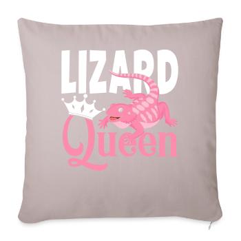 dragon barbu lézard amoureux lézard reine lézard - Housse de coussin décorative 45 x 45 cm - taupe clair - Devant