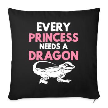 Bartagame Eidechse Liebhaber Mädchen Prinzessin br - Sofakissenbezug 45 x 45 cm - Schwarz - Vorne